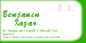 benjamin kazar business card